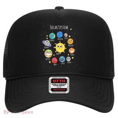 Solar System Children's Illustration High Crown Mesh Back Trucker Hat