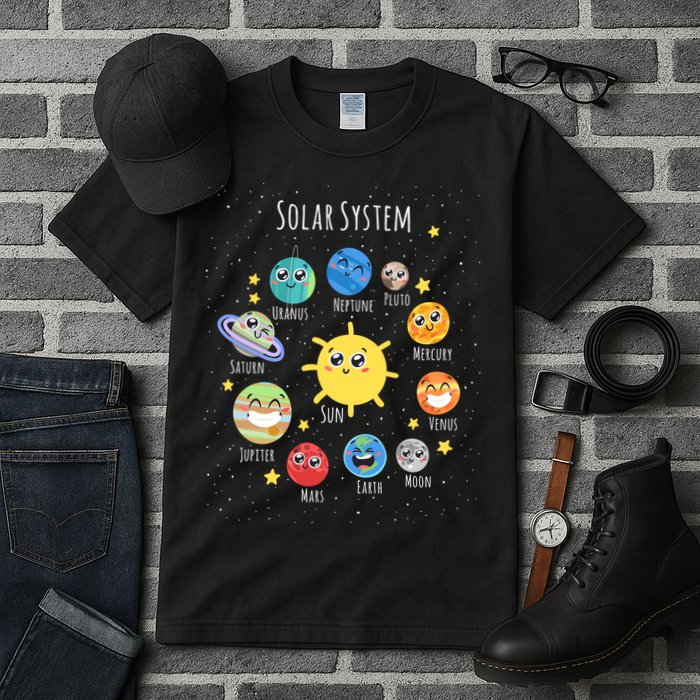 Solar System Children's Illustration Tall T-Shirt