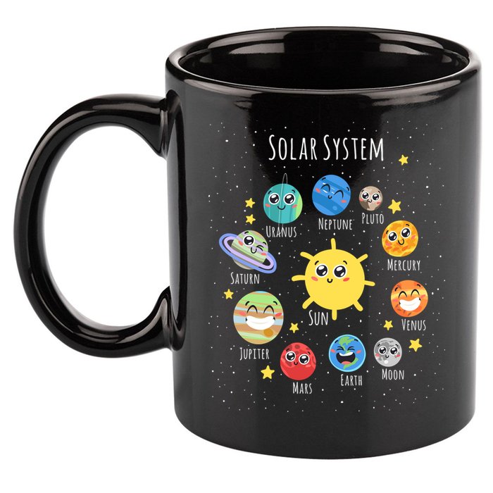 Solar System Children's Illustration 11oz C Handle Ceramic Mug