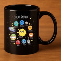 Solar System Children's Illustration 11oz C Handle Ceramic Mug