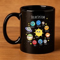 Solar System Children's Illustration 11oz C Handle Ceramic Mug