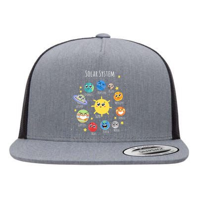 Solar System Children's Illustration Flat Bill Trucker Hat