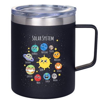 Solar System Children's Illustration 12oz Stainless Steel Coffee Mug
