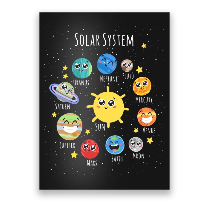 Solar System Children's Illustration Poster