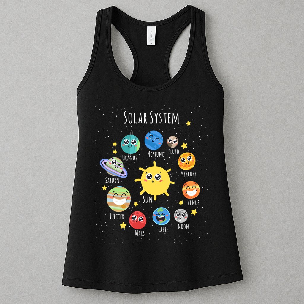 Solar System Children's Illustration Womens Tank Top