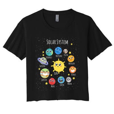 Solar System Children's Illustration Crop Top