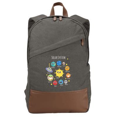 Solar System Children's Illustration Cotton Canvas Backpack