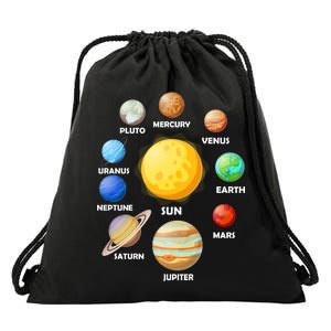 Solar System Planets Drawstring Bag