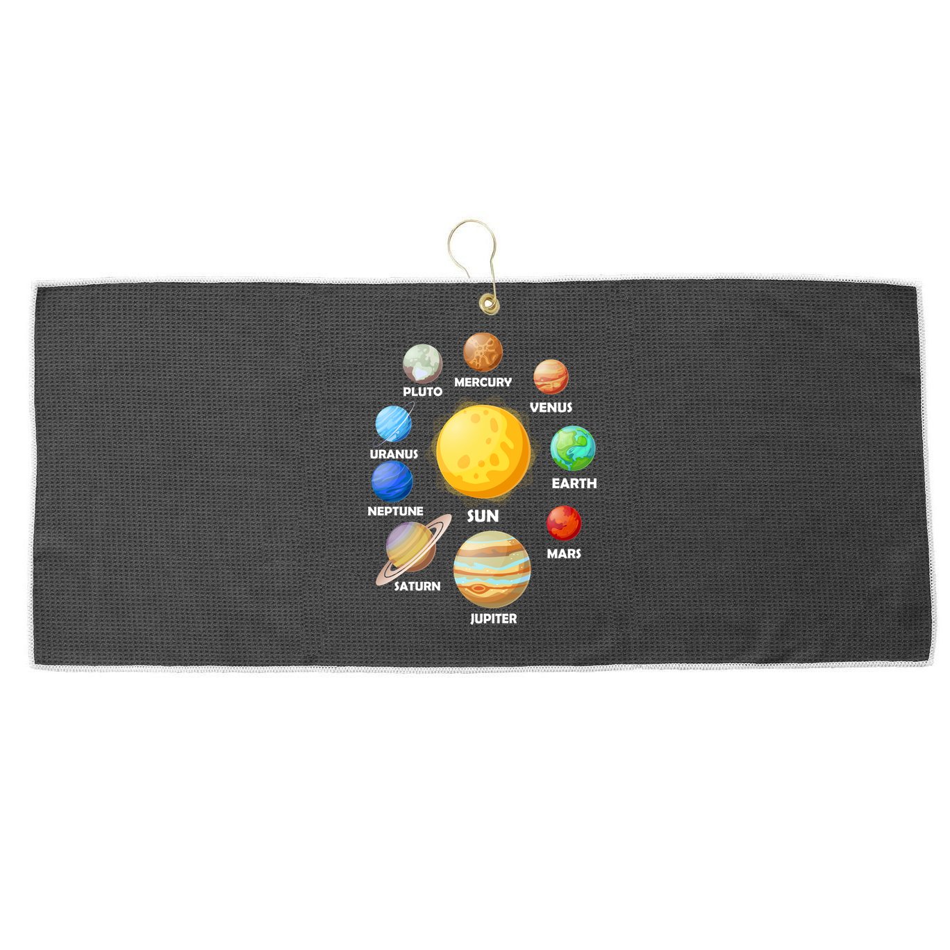 Solar System Planets Large Microfiber Waffle Golf Towel