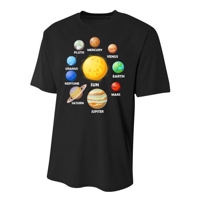 Solar System Planets Youth Performance Sprint T-Shirt