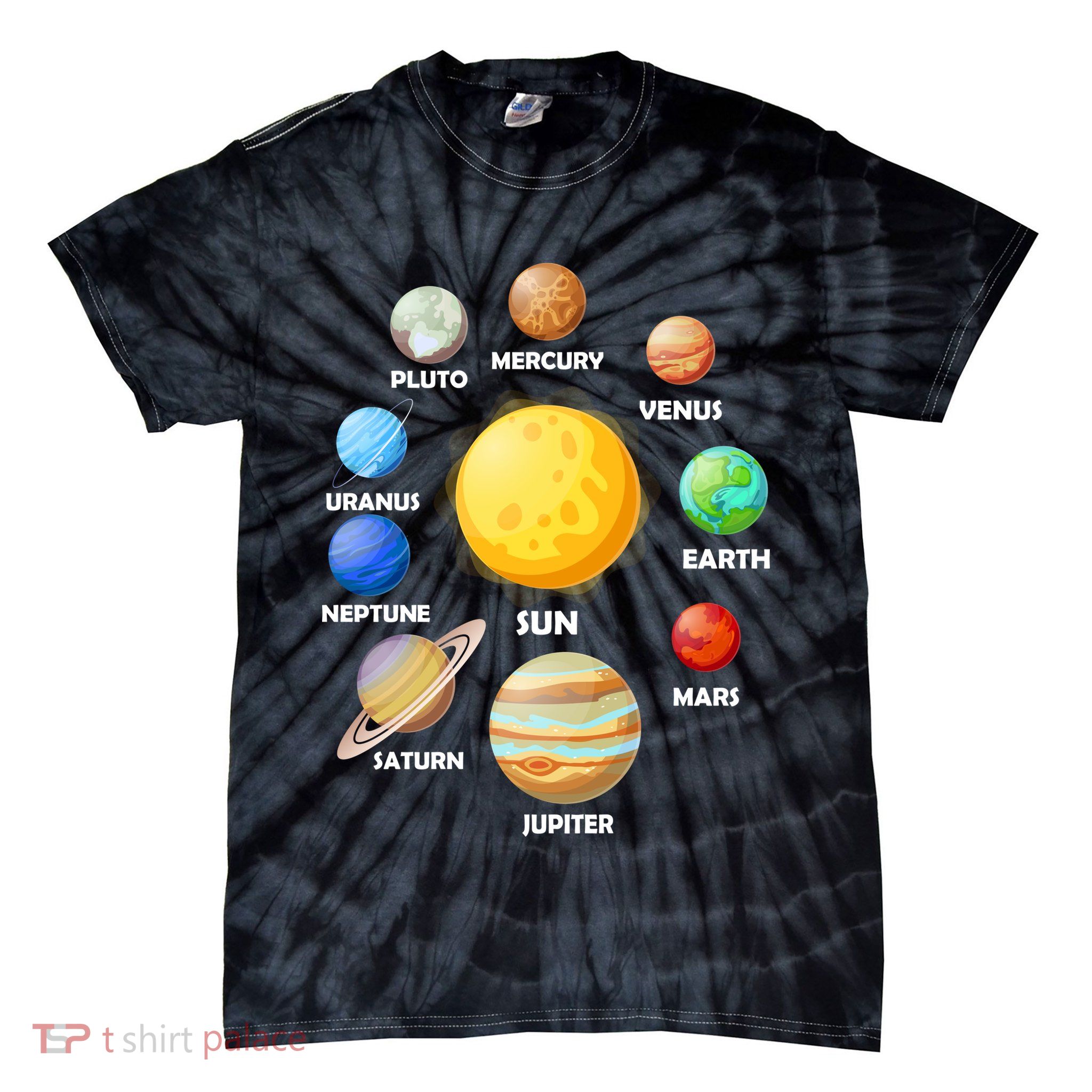 Solar System Planets Tie-Dye T-Shirt
