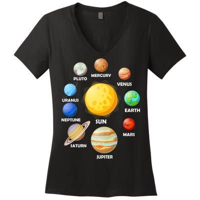 Solar System Planets Women's V-Neck T-Shirt