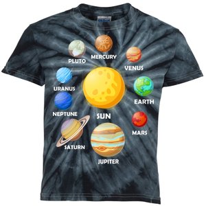 Solar System Planets Kids Tie-Dye T-Shirt