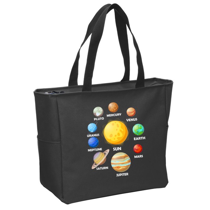 Solar System Planets Zip Tote Bag