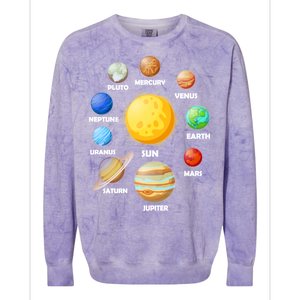 Solar System Planets Sun Mars Colorblast Crewneck Sweatshirt