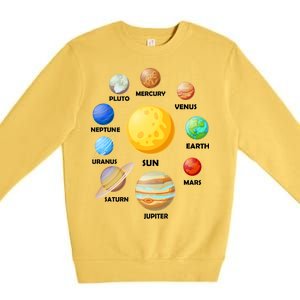 Solar System Planets Sun Mars Premium Crewneck Sweatshirt