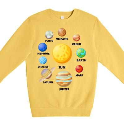 Solar System Planets Sun Mars Premium Crewneck Sweatshirt