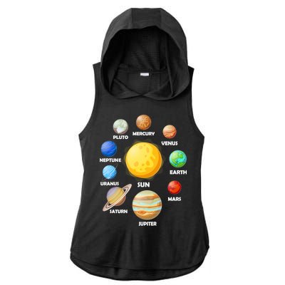 Solar System Planets Sun Mars Ladies PosiCharge Tri-Blend Wicking Draft Hoodie Tank