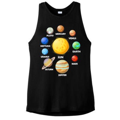 Solar System Planets Sun Mars Ladies PosiCharge Tri-Blend Wicking Tank