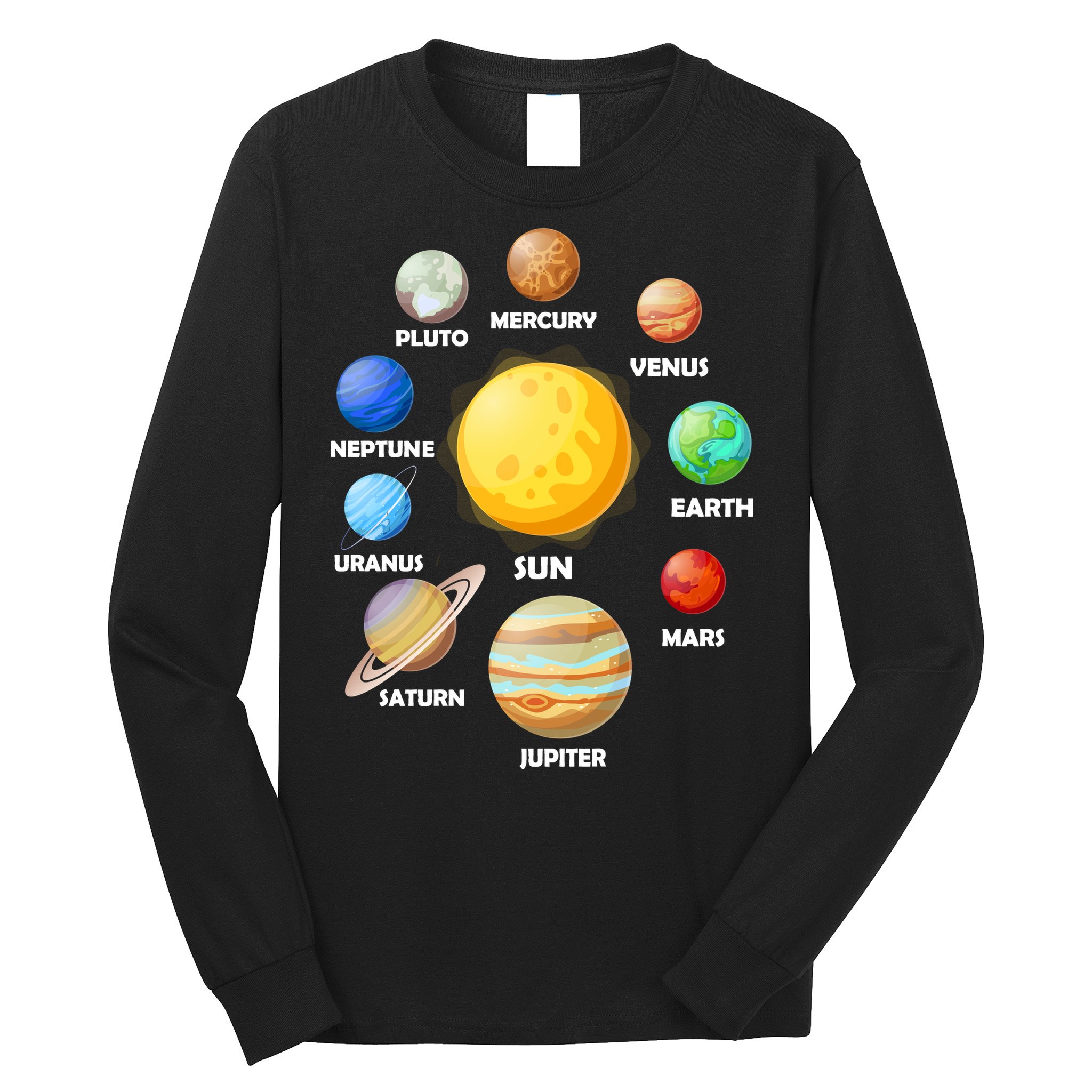 Solar System Planets Sun Mars Long Sleeve Shirt