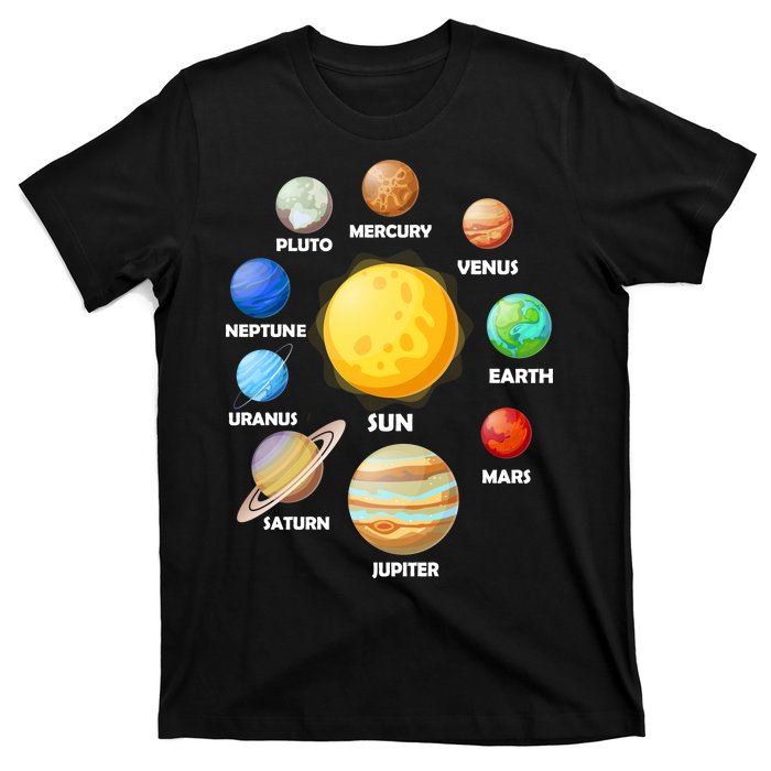 Solar System Planets Sun Mars T-Shirt