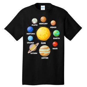 Solar System Planets Sun Mars Tall T-Shirt