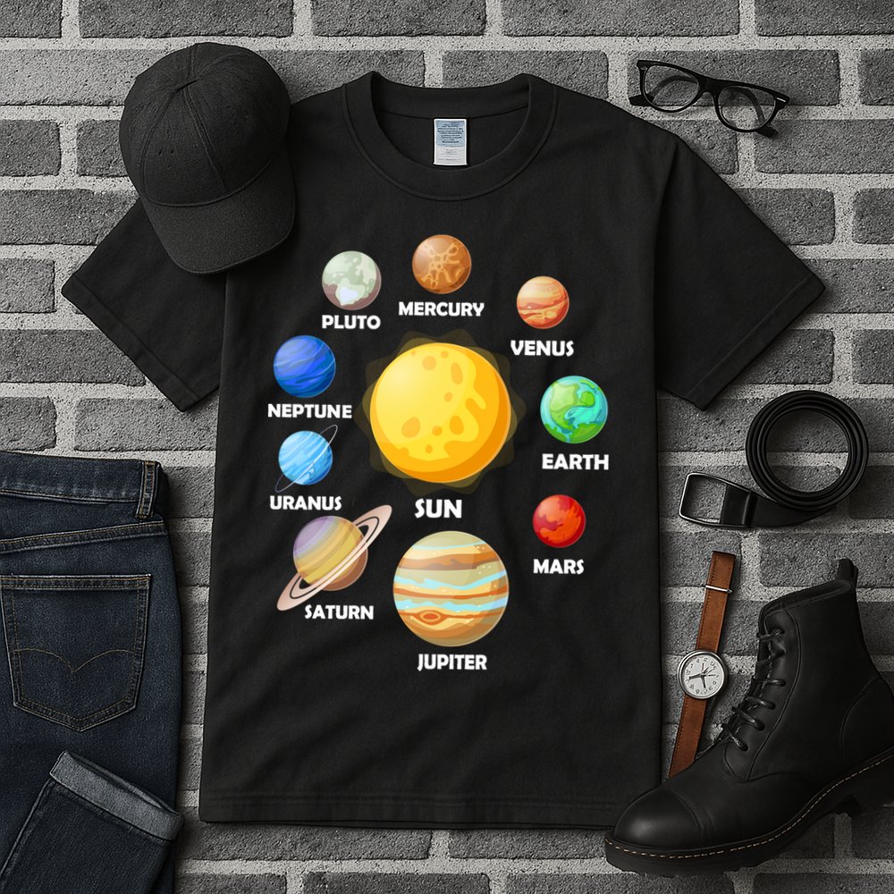 Solar System Planets Sun Mars Tall T-Shirt