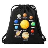 Solar System Planets Sun Mars Drawstring Bag