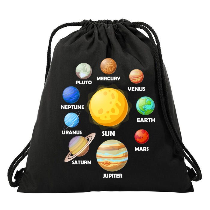 Solar System Planets Sun Mars Drawstring Bag