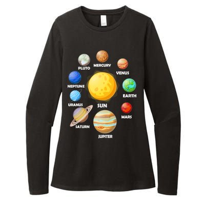 Solar System Planets Sun Mars Womens CVC Long Sleeve Shirt