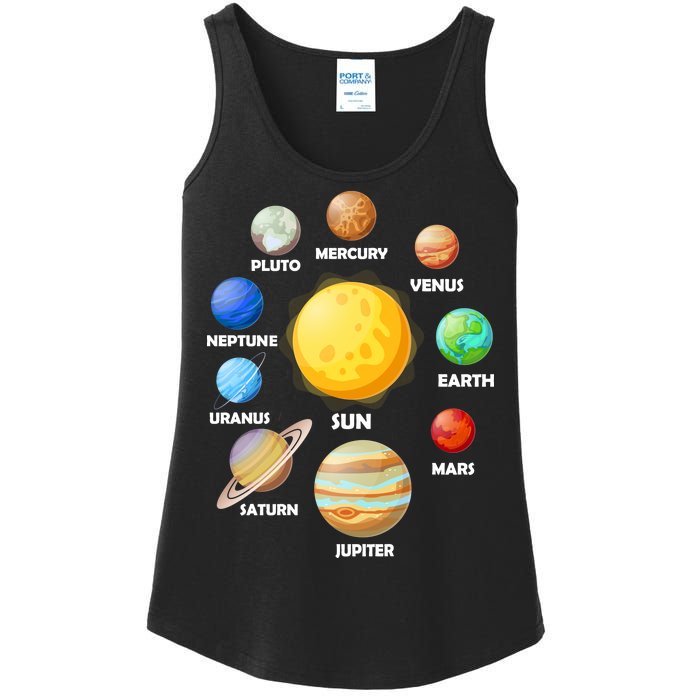 Solar System Planets Sun Mars Ladies Essential Tank