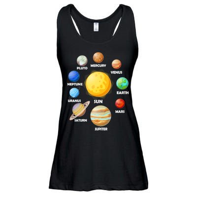 Solar System Planets Sun Mars Ladies Essential Flowy Tank