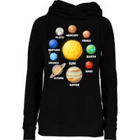 Solar System Planets Sun Mars Womens Funnel Neck Pullover Hood