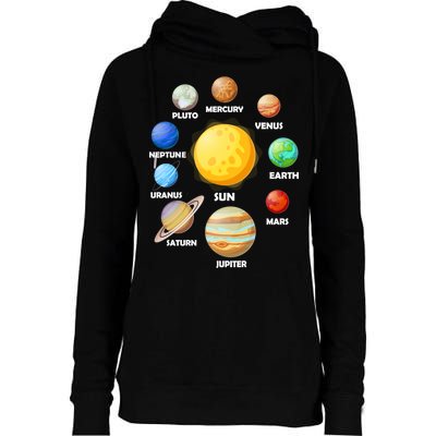 Solar System Planets Sun Mars Womens Funnel Neck Pullover Hood