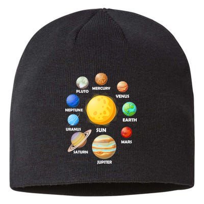 Solar System Planets Sun Mars Sustainable Beanie