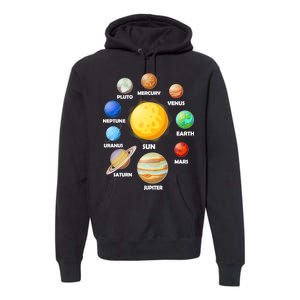 Solar System Planets Sun Mars Premium Hoodie