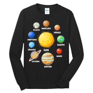 Solar System Planets Sun Mars Tall Long Sleeve T-Shirt