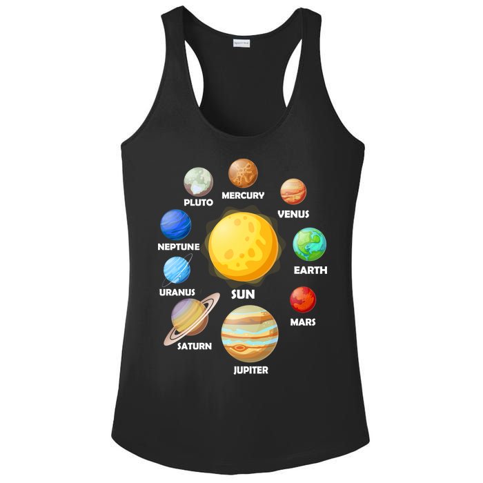 Solar System Planets Sun Mars Ladies PosiCharge Competitor Racerback Tank