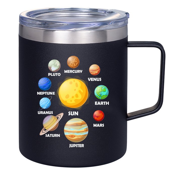 Solar System Planets Sun Mars 12oz Stainless Steel Coffee Mug