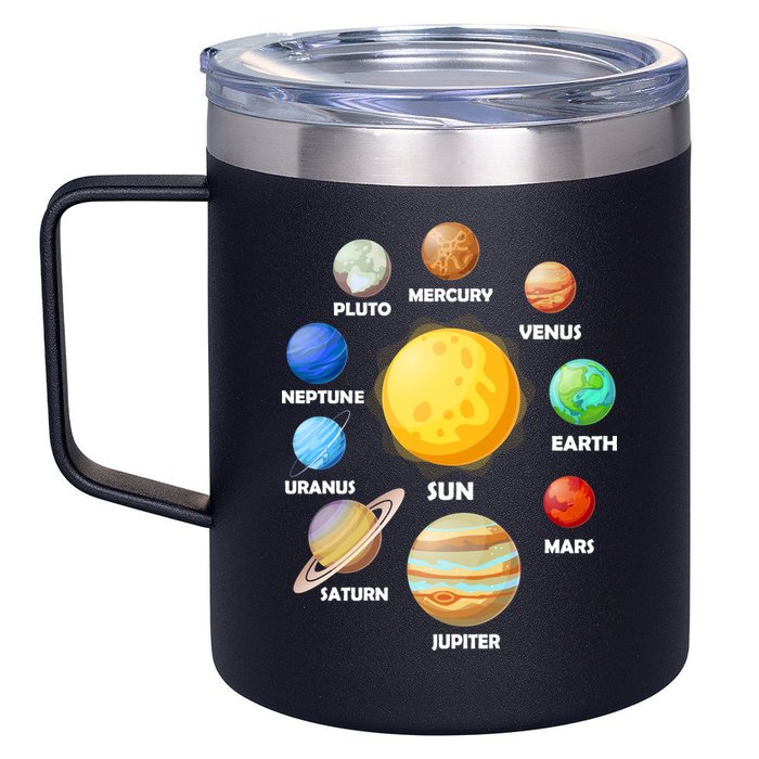 Solar System Planets Sun Mars 12oz Stainless Steel Coffee Mug