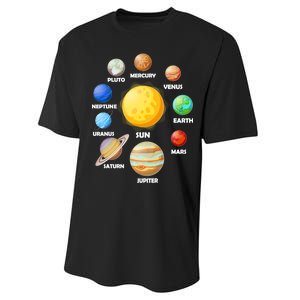 Solar System Planets Sun Mars Performance Sprint T-Shirt