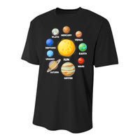 Solar System Planets Sun Mars Youth Performance Sprint T-Shirt