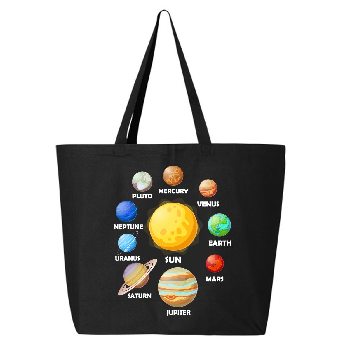Solar System Planets Sun Mars 25L Jumbo Tote