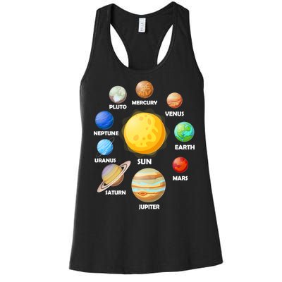 Solar System Planets Sun Mars Women's Racerback Tank