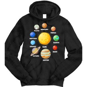 Solar System Planets Sun Mars Tie Dye Hoodie