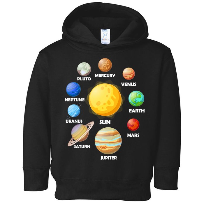 Solar System Planets Sun Mars Toddler Hoodie