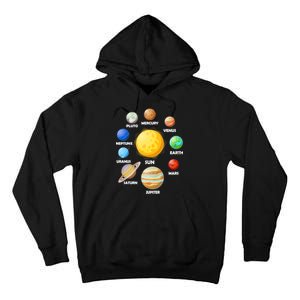 Solar System Planets Sun Mars Tall Hoodie