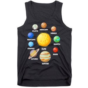 Solar System Planets Sun Mars Tank Top