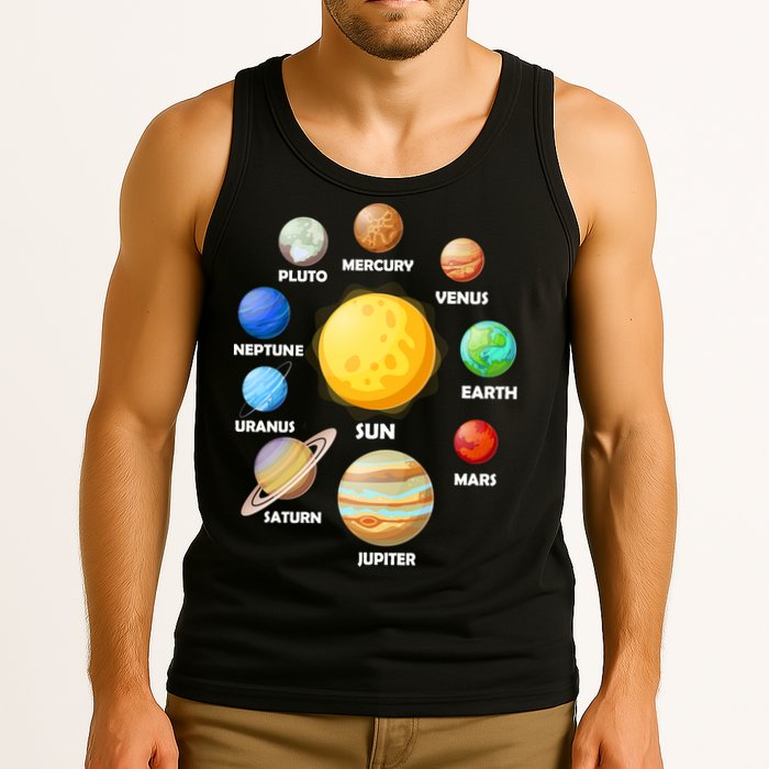 Solar System Planets Sun Mars Tank Top