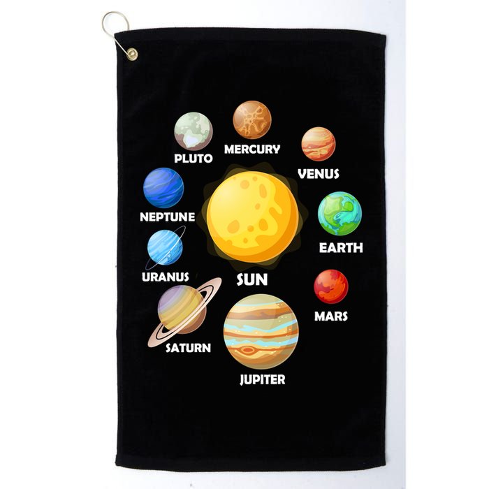 Solar System Planets Sun Mars Golf Towel